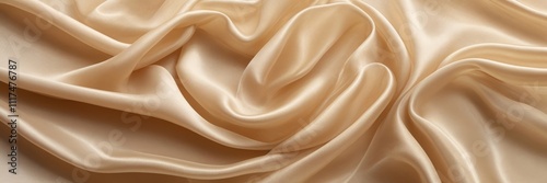 Cream color Abstract background of a semitransparent silk fabric