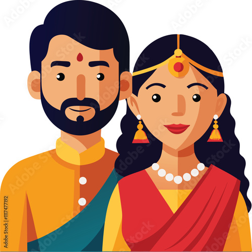 Indian family traditional culture indians indian people vector illustration graphic design artwork