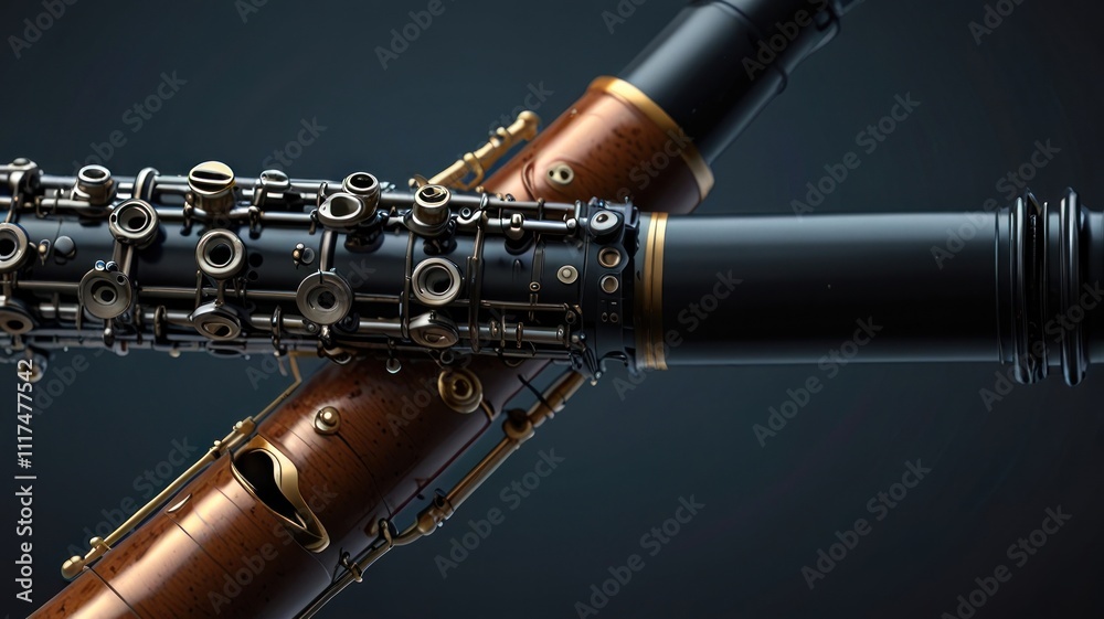 Naklejka premium Man Playing Clarinet