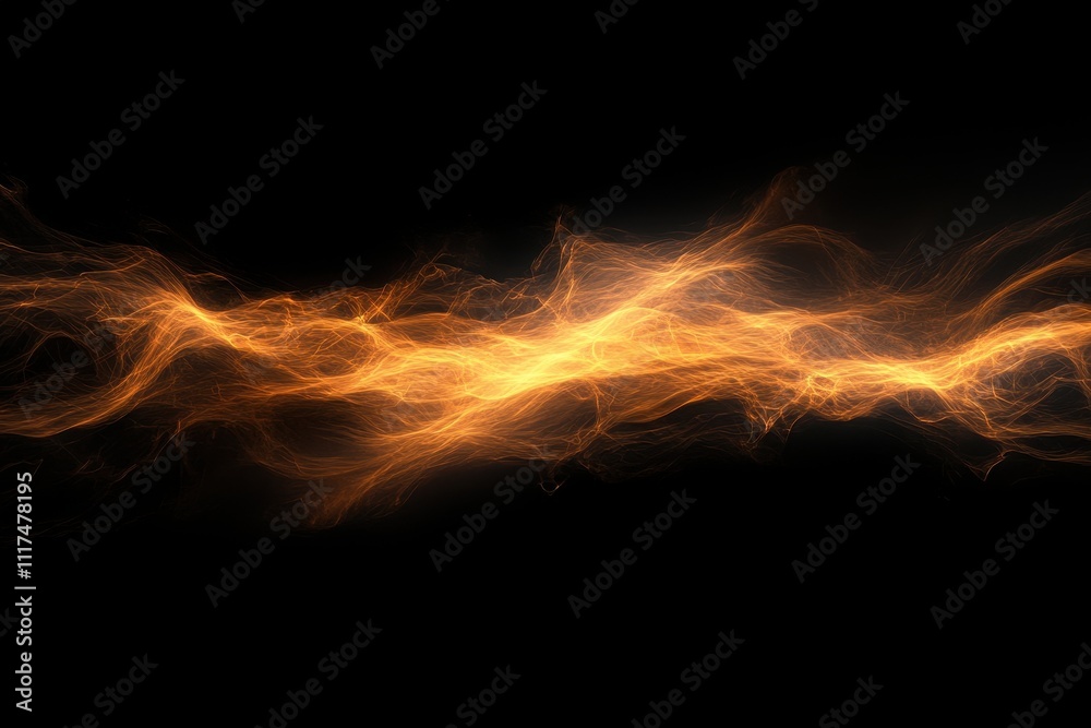 Abstract depiction of flowing orange flames against a black background. Abstract depiction of flowing orange flames against a black background.