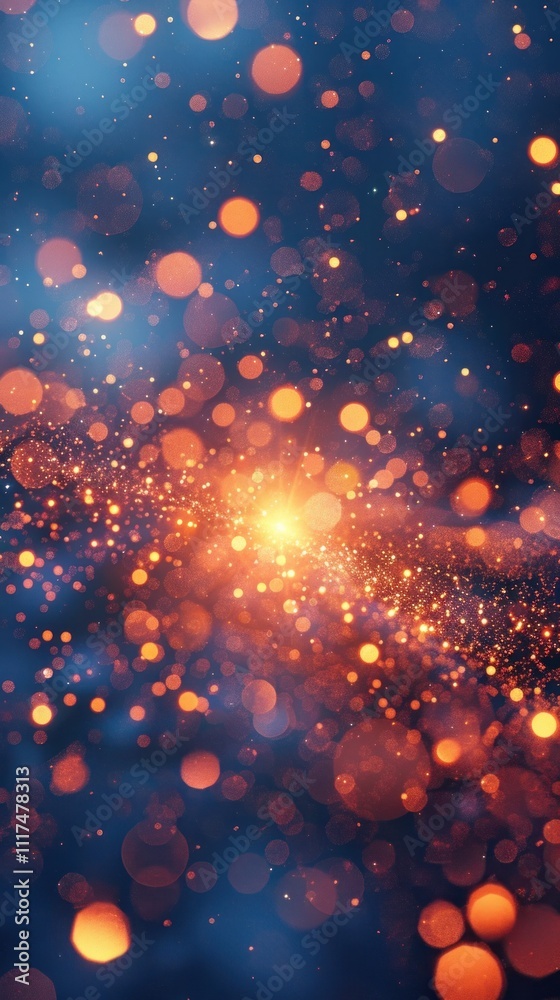 Fototapeta premium Radiant cosmic explosion of glittering stardust and luminous energy in the night sky creating a dazzling dreamlike and surreal atmosphere full of motion power and abstract beauty