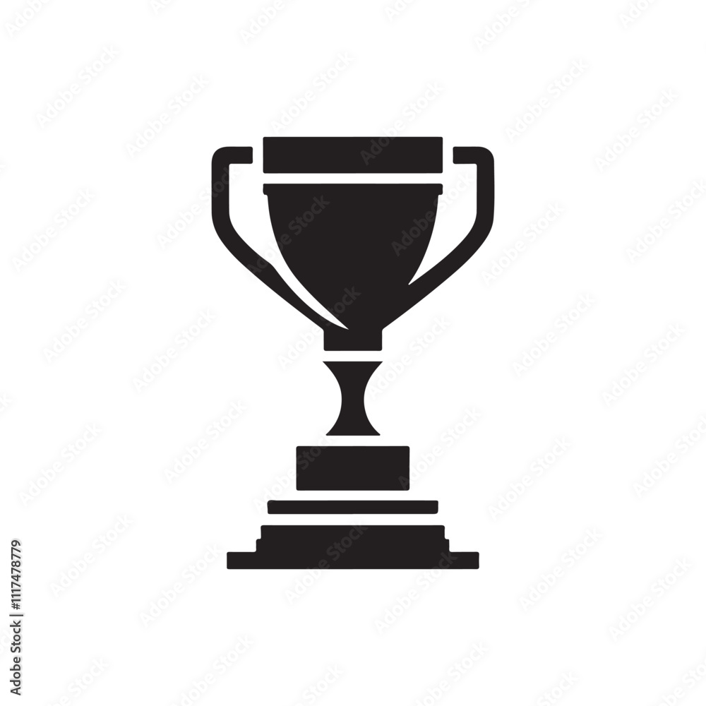 Bold Trophy Silhouette Vector - Ideal for Sports and Achievements Bold Trophy Silhouette Vector - Ideal for Sports and Achievements