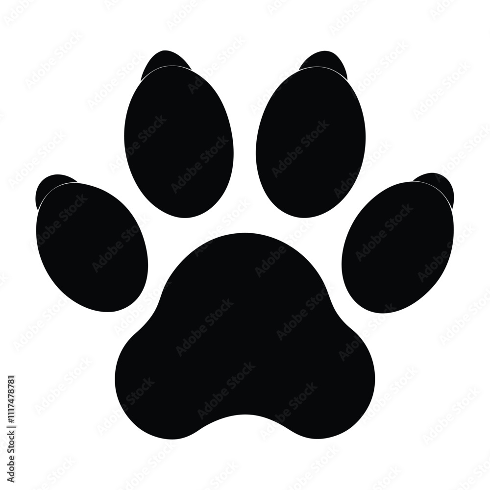 Simple Black Animal Paw Print Icon for Versatile Use Simple Black Animal Paw Print Icon for Versatile Use