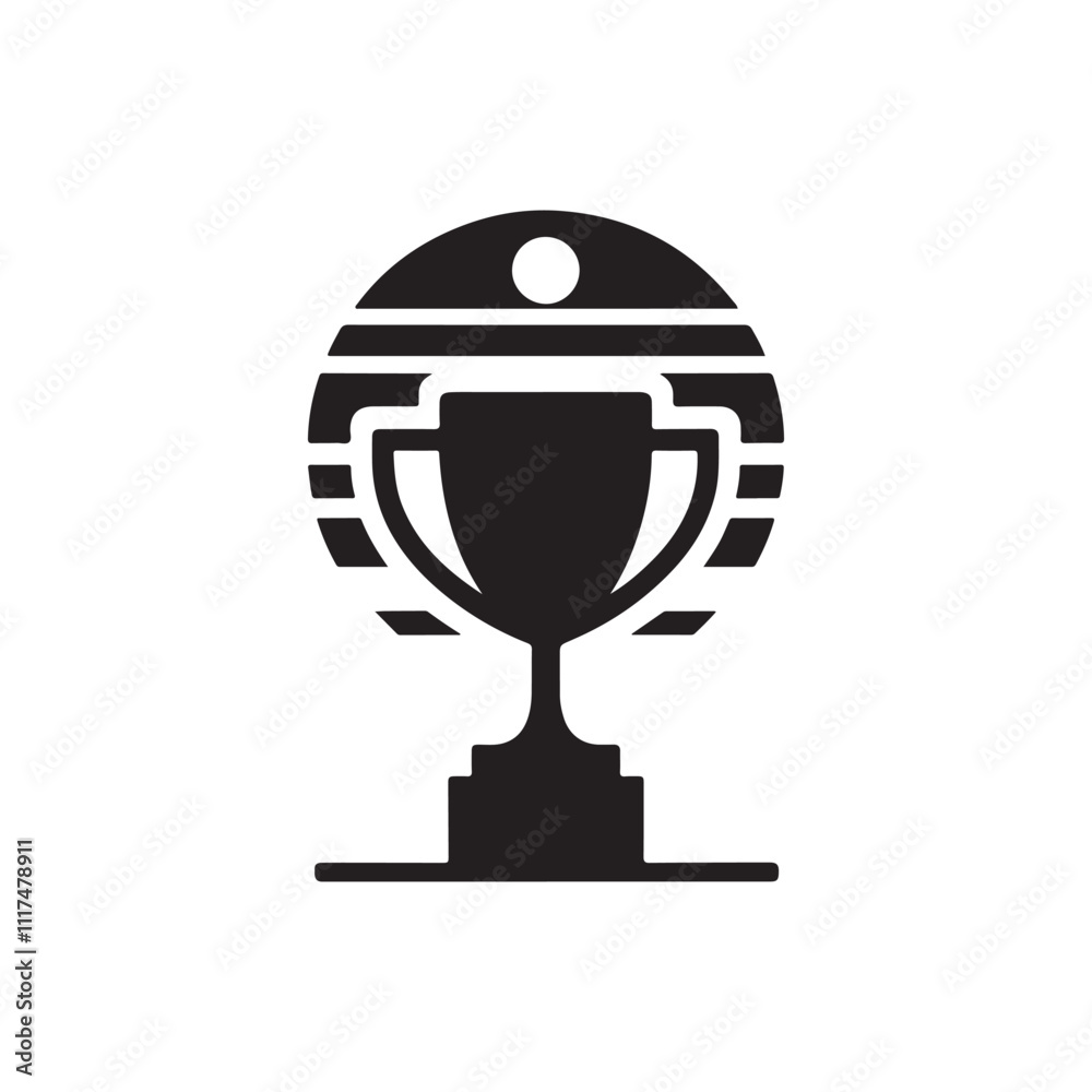 Bold Trophy Silhouette Vector - Ideal for Sports and Achievements Bold Trophy Silhouette Vector - Ideal for Sports and Achievements