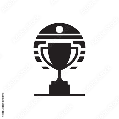 Bold Trophy Silhouette Vector - Ideal for Sports and Achievements
