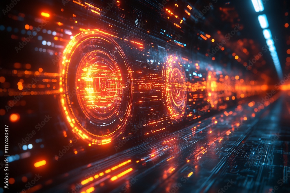 Obraz premium Predictive analytics marketing depicted in an abstract design showcasing how artificial intelligence forecasts campaign success audience engagement and market trends
