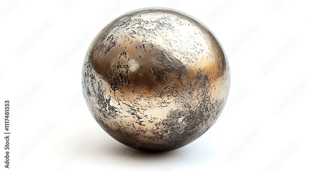 Aged Metal Sphere with a Textured Surface Aged Metal Sphere with a Textured Surface