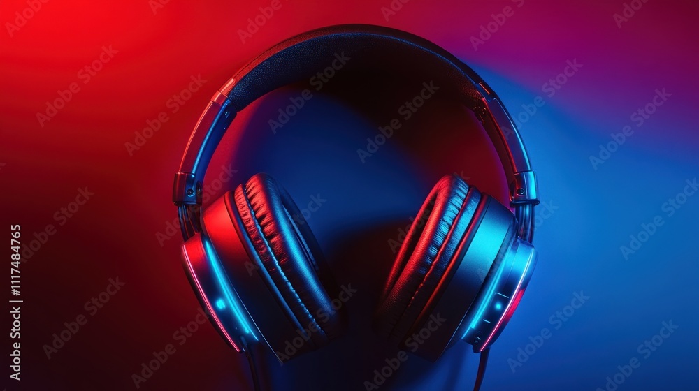 Headphones with Neon Lights Headphones with Neon Lights