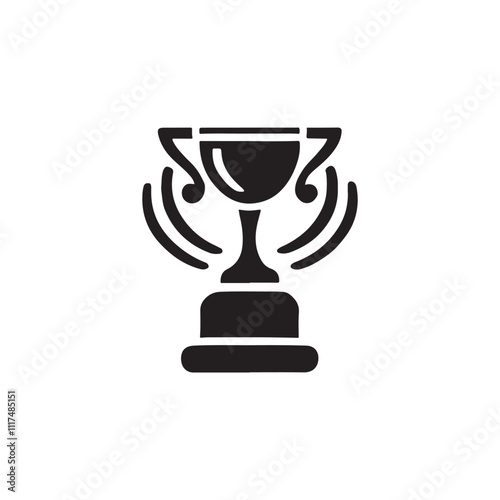 Sport Trophy Silhouette Icon - Elegant Vector Illustration for Achievements