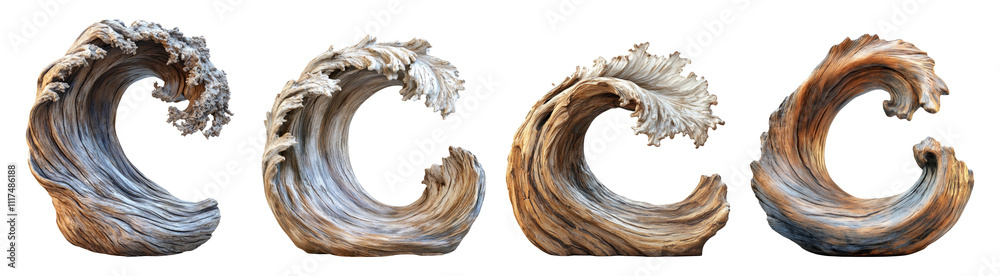 Artistic Waves on Transparent Background for Design Purposes Artistic Waves on Transparent Background for Design Purposes