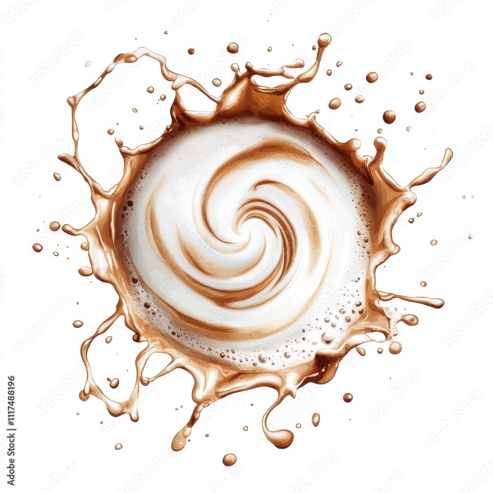 Swirling Milk Froth Splash Elegant Dairy Foam Texture and Pattern Swirling Milk Froth Splash Elegant Dairy Foam Texture and Pattern