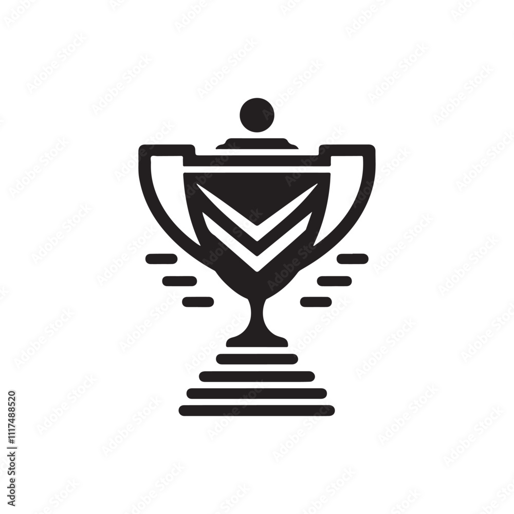 Elegant Trophy Icon in Vector Art - Perfect for Sports and Competitions Elegant Trophy Icon in Vector Art - Perfect for Sports and Competitions