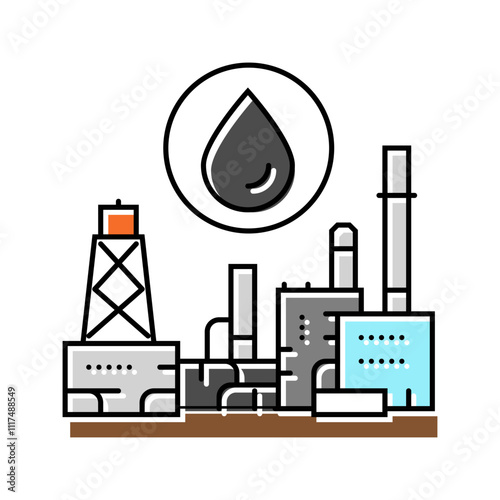 petrochemicals oil industry color icon vector. petrochemicals oil industry sign. isolated symbol illustration
