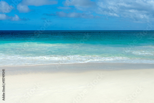 Perfect idyllic tropical beach, Anse Georgette in Praslin island, Seychelles