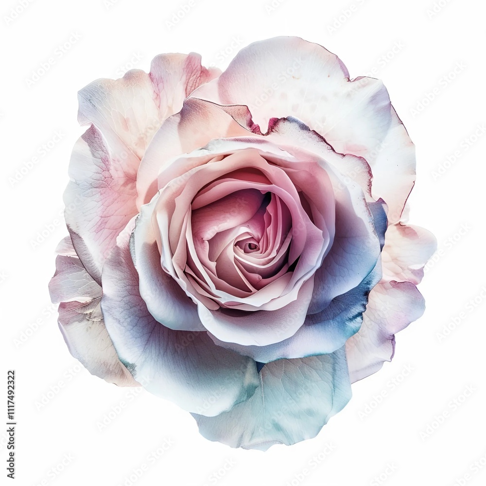pink rose isolated White Background Generative AI. pink rose isolated White Background Generative AI.