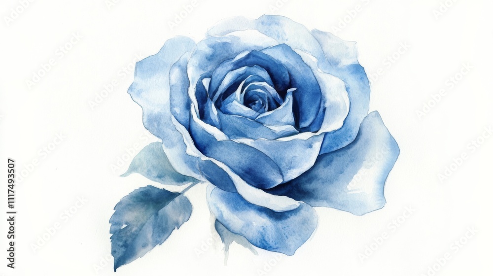 Stunning Blue Rose Watercolor Painting Stunning Blue Rose Watercolor Painting