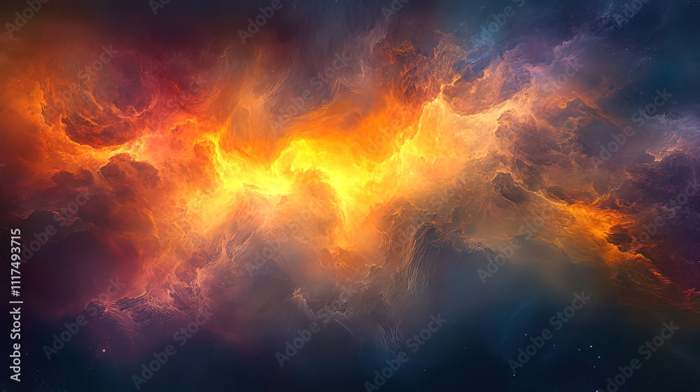 Fiery Nebula in the Cosmos