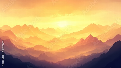 Golden Hour Mountain Range