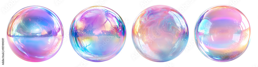Colorful Bubble Collection on Transparent Background Colorful Bubble Collection on Transparent Background