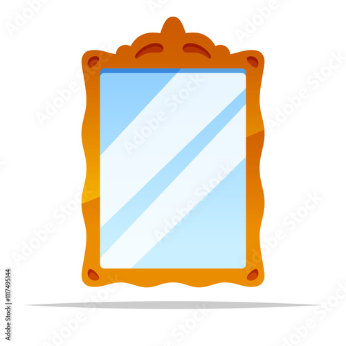 Antique mirror vector isolated illustration