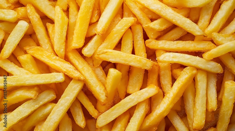 Golden French Fries: A mouthwatering close-up of crispy, golden french fries, perfect for food blogs, restaurant menus, and culinary publications. Golden French Fries: A mouthwatering close-up of crispy, golden french fries, perfect for food blogs, restaurant menus, and culinary publications.