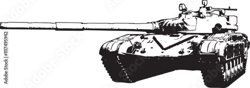 Vector Silhouette Collection: Clean and Bold Designs 3D renders set of Russian main battle tank T-72