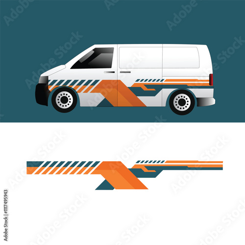 vector design sticker wrap car van delivery company