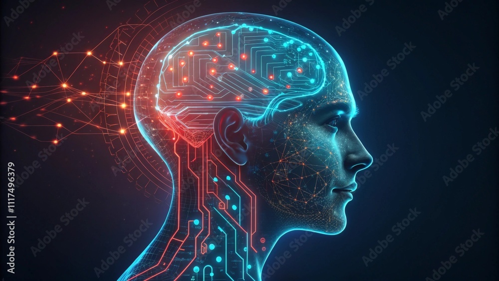human head with brain human head with brain