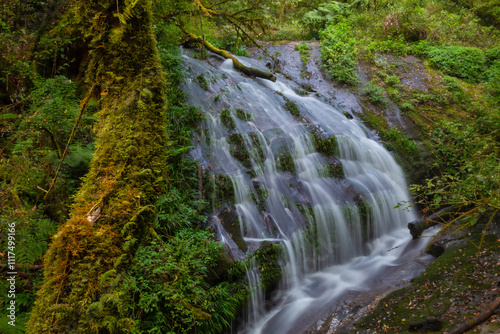 Lan Sadet Waterfall is beautiful small waterfall arive first Kew Mae Pan, Doi Inthanon National park, Thailand. photo