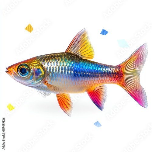 A realistic image of a freshwater rainbowfish species. on white background