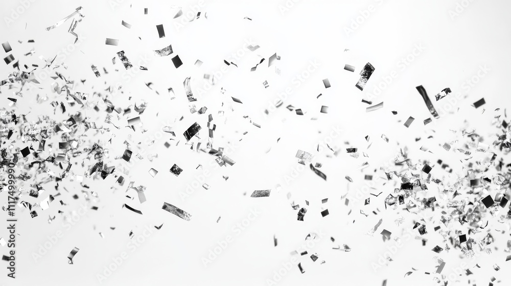 Fototapeta premium Elegant Silver Confetti Background Design for Celebrations