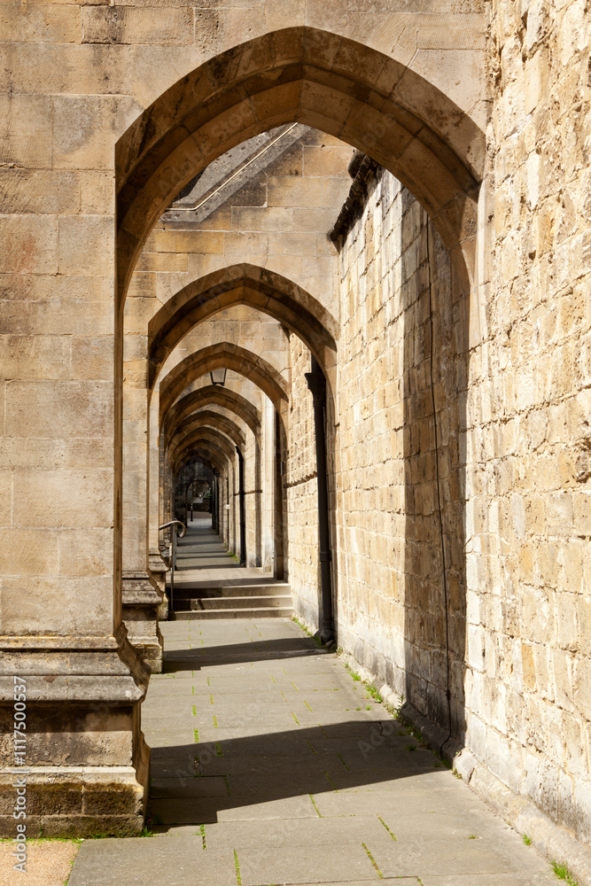 Archway at the south side of Winchester Cathedral Archway at the south side of Winchester Cathedral