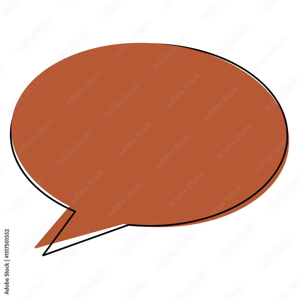 Brown Speech Bubble Icon, Isolated on White Brown Speech Bubble Icon, Isolated on White