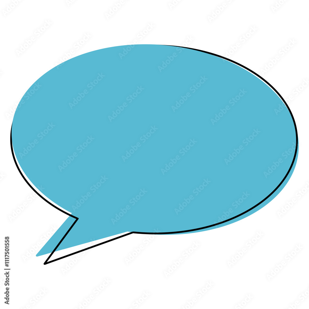 Blue Speech Bubble Icon, Isolated on White Blue Speech Bubble Icon, Isolated on White