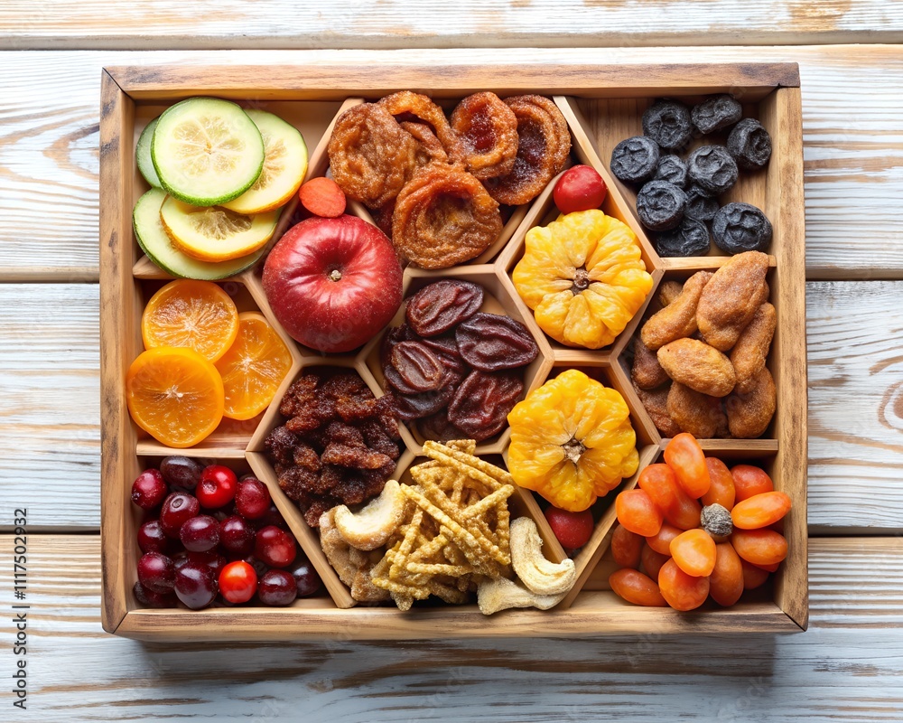 A vibrant display of dried fruits and nuts showcases an array of textures and flavors, perfect for sharing at a seasonal gathering or festive celebration with family and friends A vibrant display of dried fruits and nuts showcases an array of textures and flavors, perfect for sharing at a seasonal gathering or festive celebration with family and friends