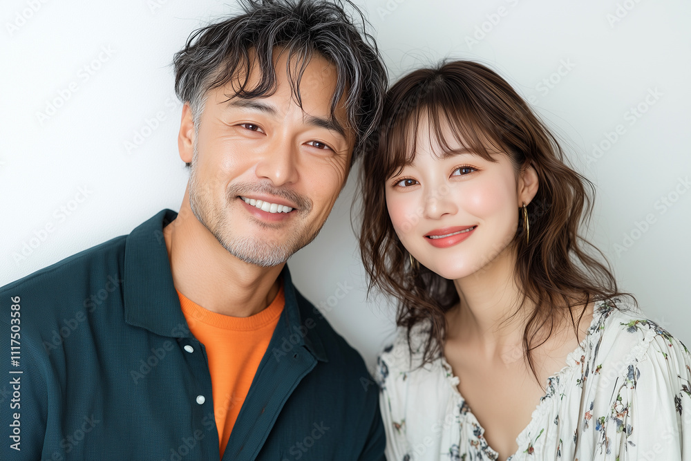 若い日本人女性と、お父さんのポートレート 若い日本人女性と、お父さんのポートレート