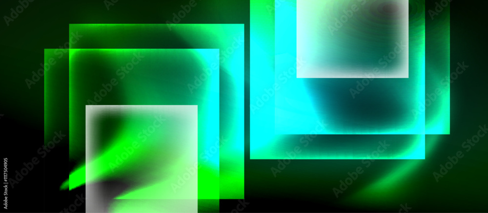 Glass squares with neon shiny light abstract background Glass squares with neon shiny light abstract background