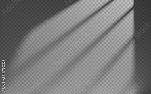 Shadow window overlay on wall isolated transparent background.