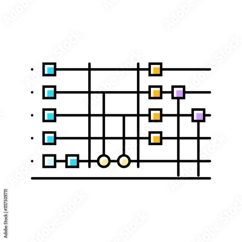 circuit quantum technology color icon vector. circuit quantum technology sign. isolated symbol illustration