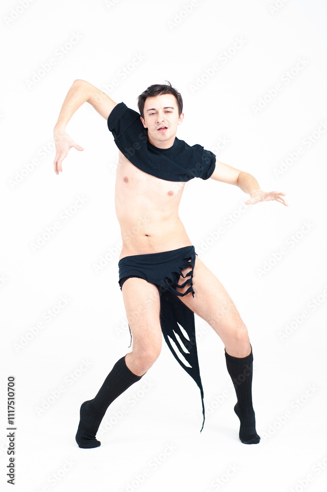 Young attractive man dancing in the studio. Young attractive man dancing in the studio.