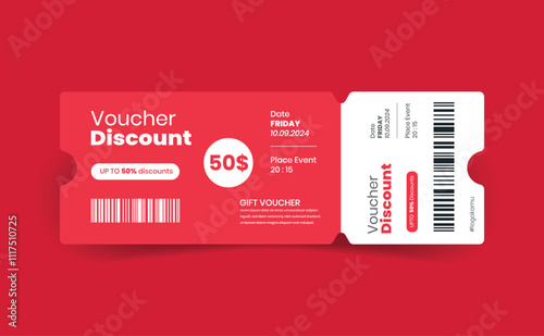 voucher design illustration promotion coupon. discount voucher, gift voucher, coupon, voucher element template and coupon for graphic design