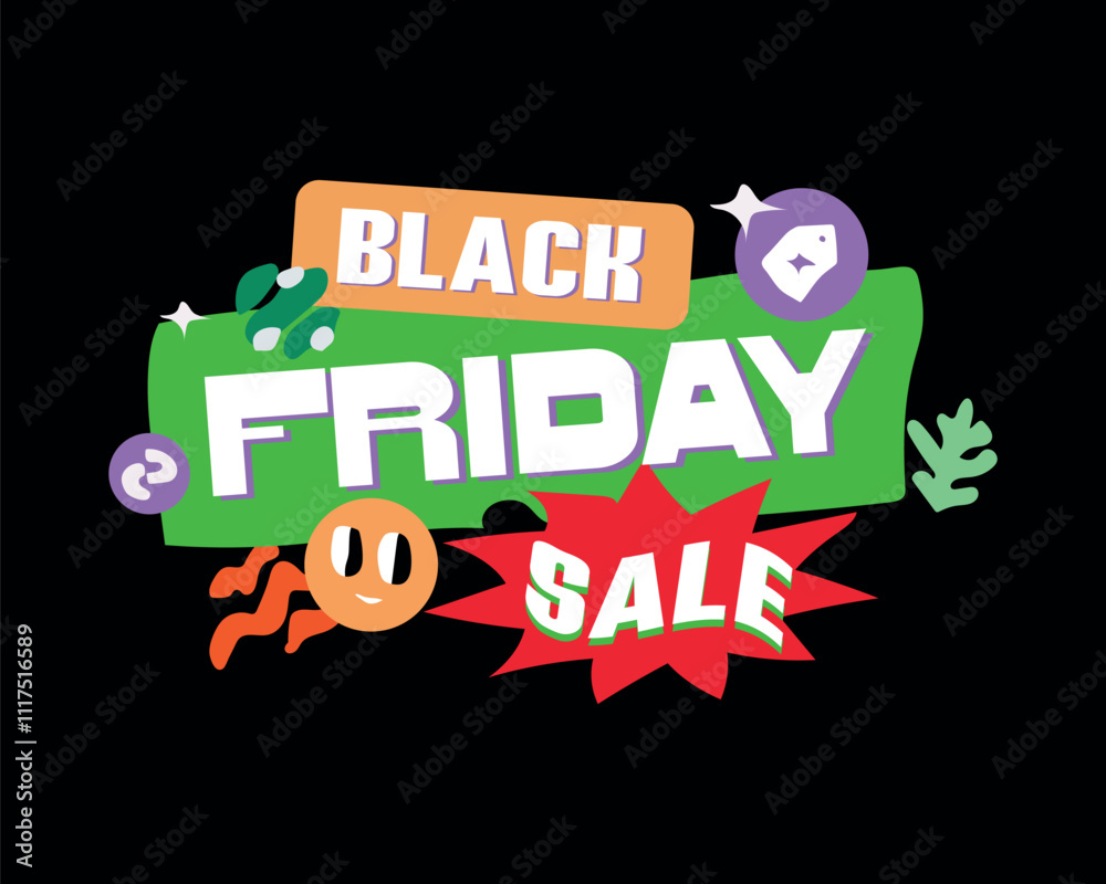 Fototapeta premium Black Friday sale design on black background with luxury design style