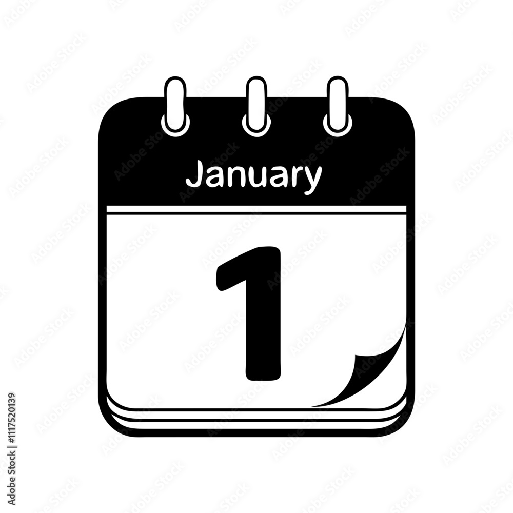 calendar january 1 silhouette, new year vector icon - silhouette vector art of calendar january 1, symbolizing new year celebrations. new year silhouette. calendar january 1 silhouette, new year vector icon - silhouette vector art of calendar january 1, symbolizing new year celebrations. new year silhouette.