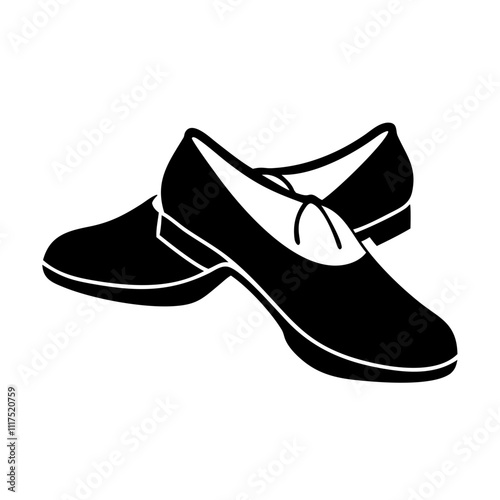 dance shoes silhouette, new year vector icon - silhouette vector art of dance shoes, symbolizing new year celebrations. new year silhouette.