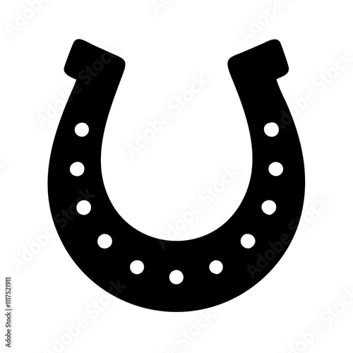 lucky horseshoe silhouette, new year vector icon - silhouette vector art of lucky horseshoe, symbolizing new year celebrations. new year silhouette.