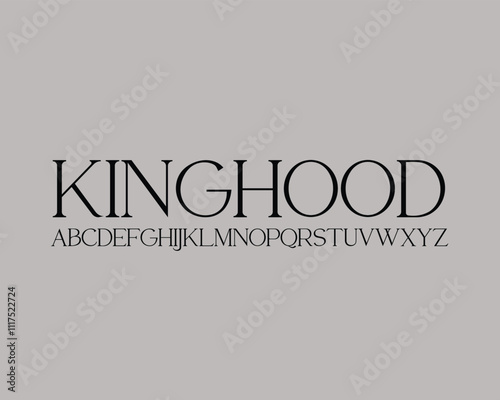 Kinghood font for logo and headline. Isolated vector typeset