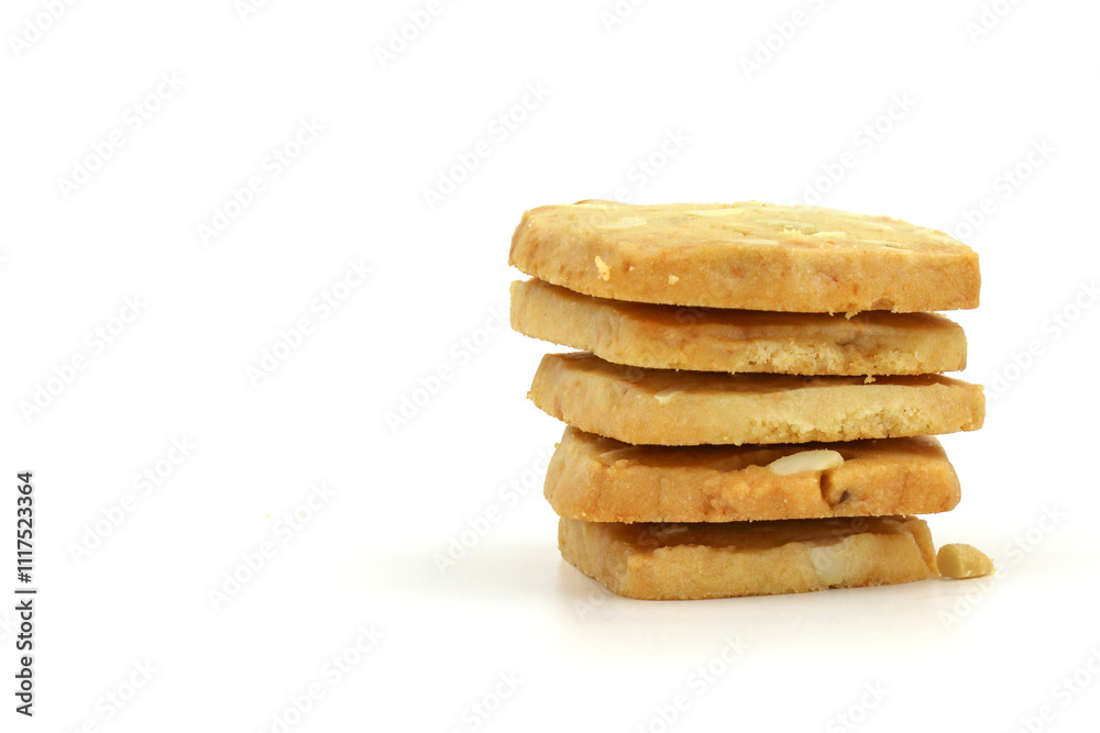 Mixed Cheese Cookies Nuts isolated on white background Mixed Cheese Cookies Nuts isolated on white background