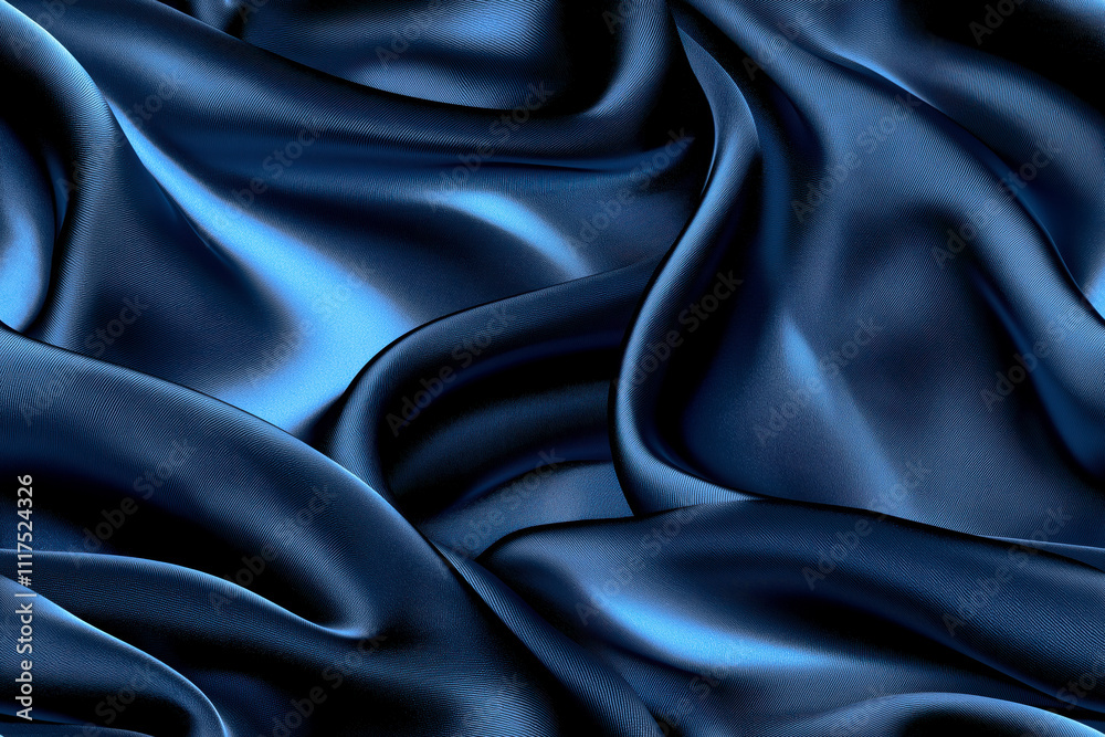 Blue Satin Fabric with Seamless Texture Background Tile