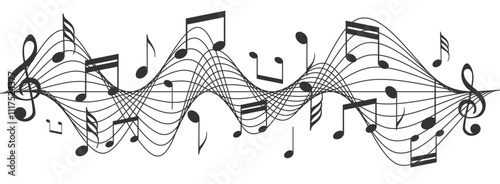 wavy music notes melody