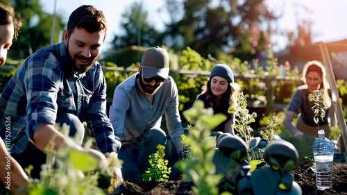 Business Volunteers Supporting Sustainability with Community Garden Efforts